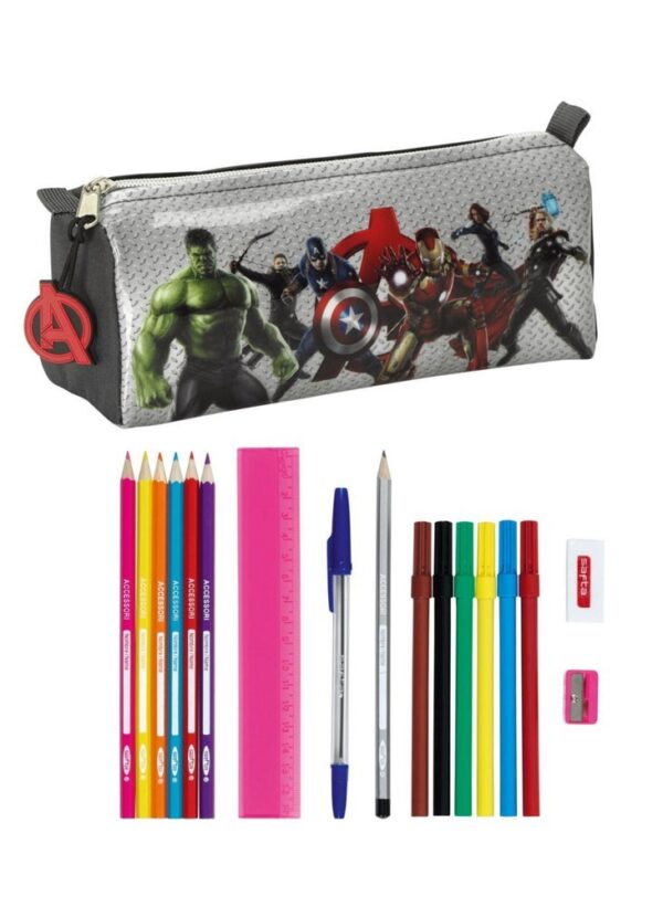 Astuccio Portapenne Scuola Avengers Age Of Ultron 17 pezzi 20 Cm