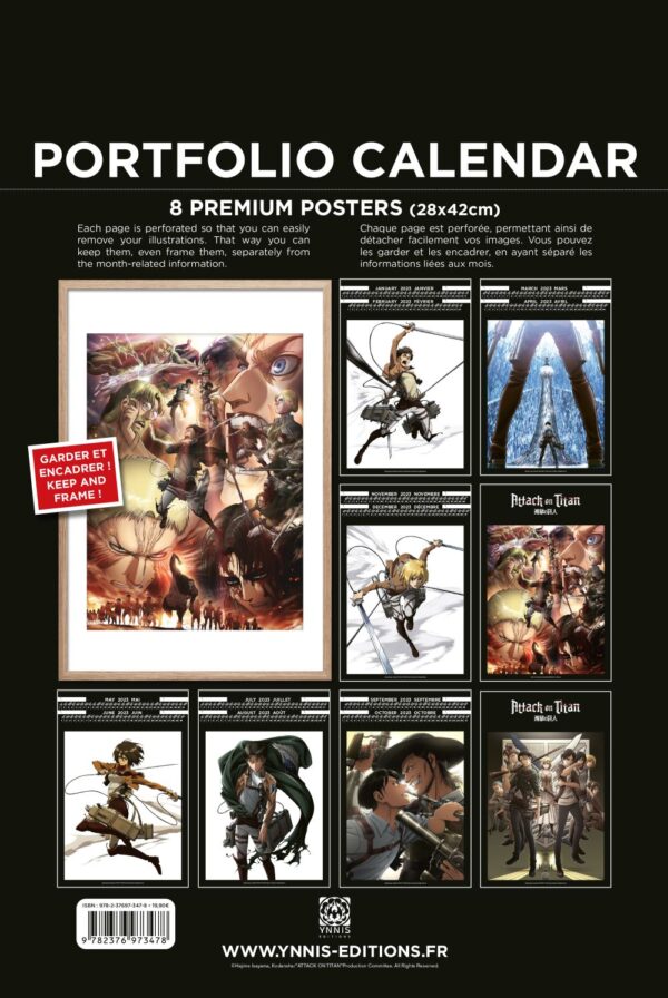 ATTACK ON TITAN 2023 CALENDAR CALENDARIO DO NOT PANIC GAMES