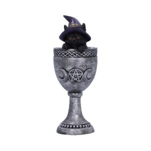 BLACK CAT ORNAMENT COVEN CUP STATUA NEMESIS NOW