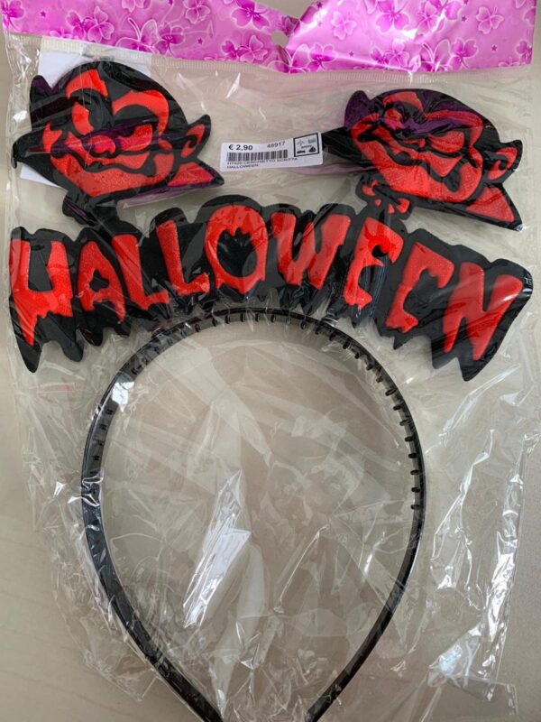 CERCHIETTO CON SCRITTA HALLOWEEN ROSSA
