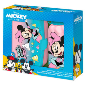 Disney Minnie Contenitore Per Il Pranzo + Aluminium Bottiglia Set 500ml Disney