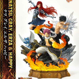 Fairy Tail Pvc Statua 1/7 Natsu, Gray, Erza, Happy Deluxe Bonus Version 57 Cm Prime 1 Studio