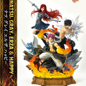 Fairy Tail Pvc Statua 1/7 Natsu, Gray, Erza, Happy Deluxe Version 57 Cm Prime 1 Studio