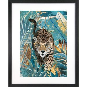 GBEYE - Framed print "Curious Jaguar in the rainforest" (40x50cm)