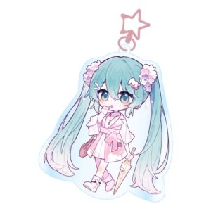 Hatsune Miku Acrylic Portachiavi Kawaii Summer Time Popbuddies