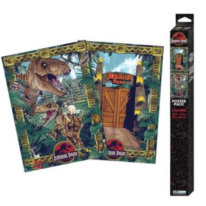 Jurassic Park Set 2 Posters Ingresso o Biodiversità 52 x 38 cm Gbeye