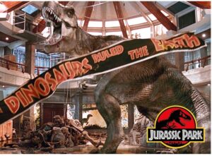 JURASSIC PARK T-REX BANNER FLAT MAGNET MAGNETI AQUARIUS ENT