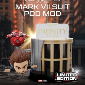 Marvel Mini Uova Attack Figures The Infinity Saga Stark Tower Series Tony Stark & Mark Vii Suit Pod Mod 12 Cm Beast Kingdom Toys