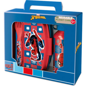 Marvel Spiderman Set Sandwich Maker Posate + Aluminium Bottiglia 400ml Stor