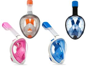 Maschera Mare Viso Intero con Boccaglio per Adulti, Misura L/XL Multicolore