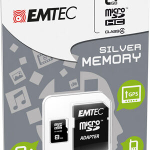 MICROSD + ADAPTER 8GB SILVER (MP3-MP4) MEMORY CARD/HARD DISK CONSOLE - MEMORIE