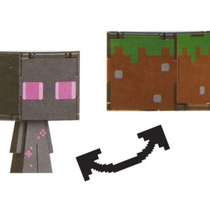 Minecraft Flippin Action Figura Enderman & Grass Block Mattel