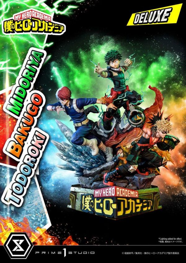 My Hero Academia: Deluxe Midoriya Con Bakugo E Todoroki 1:4 Scale Statua Prime 1 Studio