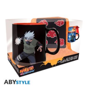 Naruto Shippuden Set Regalo Tazza Heat Change 460ml + Sottobicchiere Akatsuki