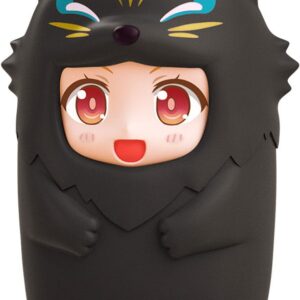 Nendoroid More Kigurumi Face Parts Case For Nendoroid Figures Black Kitsune 10 Cm Good Smile Company
