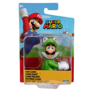 Nintendo Super Mario Cat Luigi Figura 6,5cm Jakks Pacific