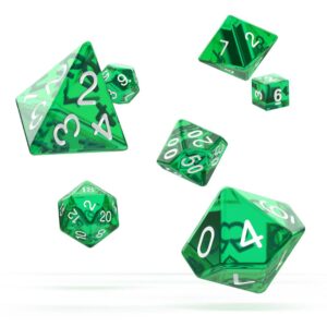 Oakie Doakie Dice RPG Set Translucent - Green (7) Oakie Doakie Dice