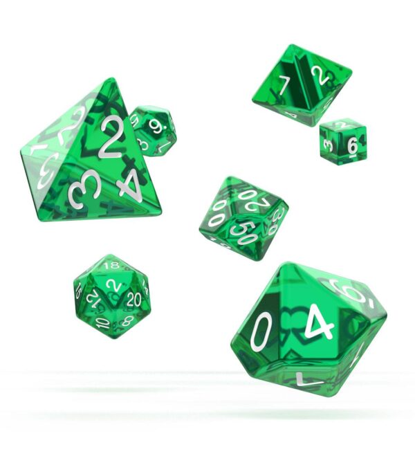 Oakie Doakie Dice RPG Set Translucent - Green (7) Oakie Doakie Dice