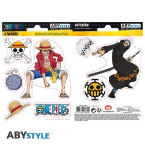 One Piece - Adesivi - 16x11cm/ 2 Fogli - Luffy & Law