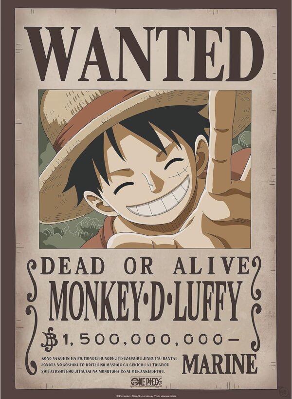 One Piece Poster Monkey D. Luffy Ricercato 52 x 38 cm Gbeye