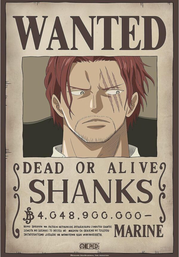 One Piece - Poster Ricercata "Wanted Shanks" 52 x 38 cm AbyStyle