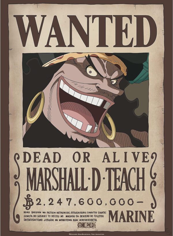 One Piece - Poster Ricercato "Wanted Blackbeard" 52 x 38 cm AbyStyle