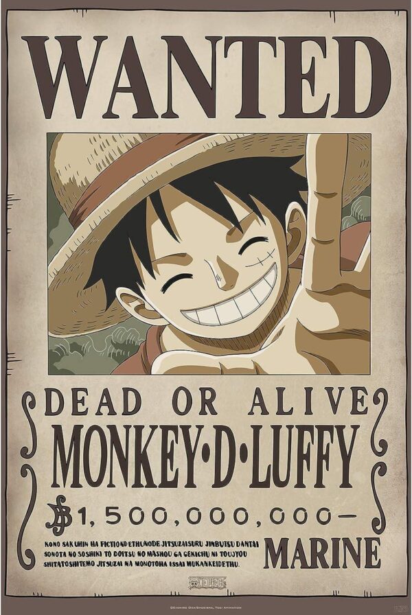 One Piece - Poster Ricercato "Wanted Luffy New 2" 91.5 x 61 cm AbyStyle