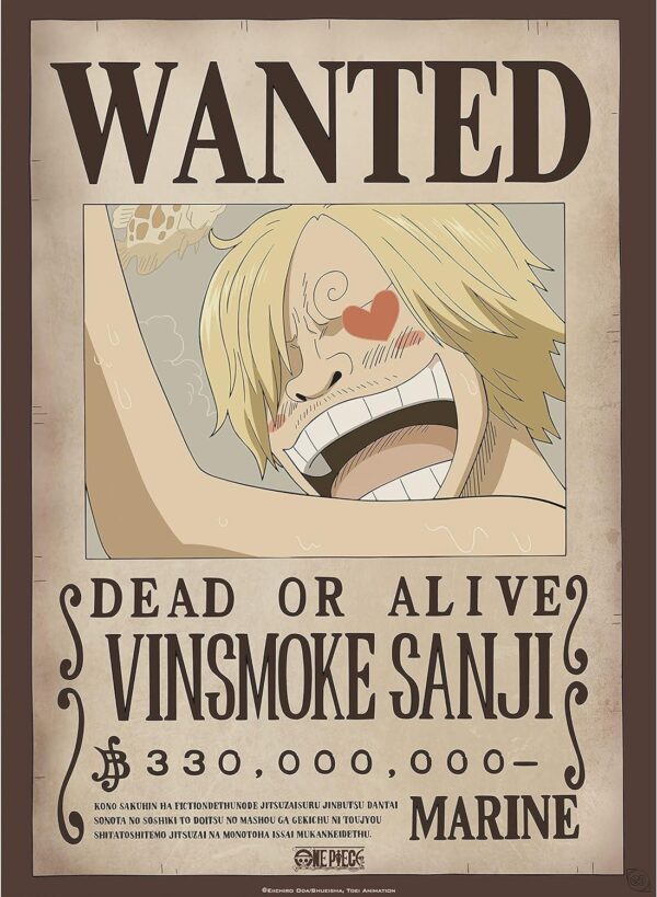 One Piece Poster Ricercato "Wanted Vinsmoke Sanji" 52 x 38 cm AbyStyle