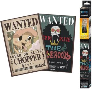 One Piece Set 2 Poster Ricercati "Wanted Brook & Chopper" Chibi 52 x 35 cm Gadget