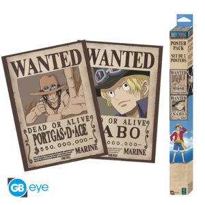 ONE PIECE - Set 2 Posters Chibi 52x38 - Wanted Sabo & Ace