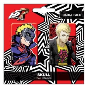 Persona 5 Royal Spilla Badges 2-pack Skull / Ryui Sakamoto Popbuddies