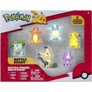 Pokémon Battle Figure 6-Pack Starter, Pikachu, Sirfetch'd, Toxel  5 Cm Jazwares
