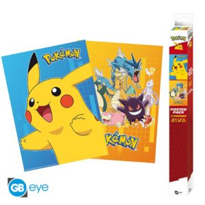 POKEMON - Set 2 Posters Chibi 52x38 - Colourful Characters