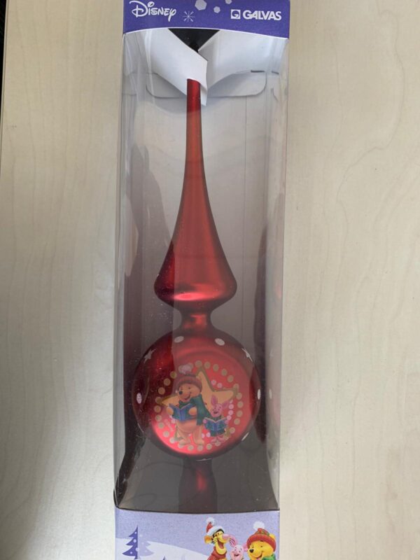 PUNTA PER ALBERO ROSSA WINNIE THE POOH WINNIE E PIMPI 30 CM ADDOBBI NATALE
