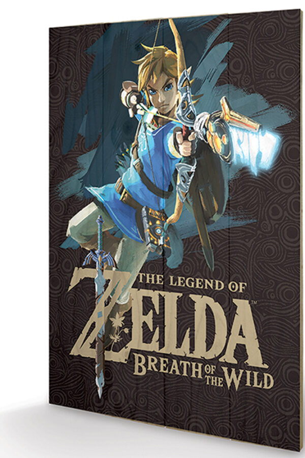 PYRAMID INTERNATIONAL LEG OF ZELDA BOTW GAME COVER WOOD PRINT STAMPA SU LEGNO