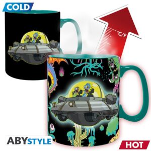 Rick E Morty - Tazza Heat Change - 460 Ml - Spaceship - Box