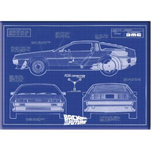 Ritorno Al Futuro Blueprint Flat Magnet Magneti Aquarius Ent