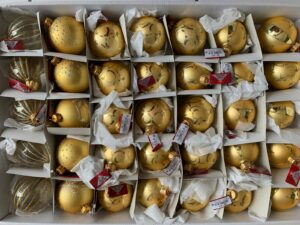 SET 105 PALLINE MISTE ORO CON BRILLANTINI 6 CM ADDOBBI NATALE