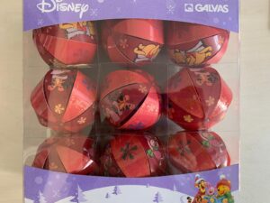 SET 9 PALLINE ROSSE WINNIE THE POOH WINNIE, TIGRO E PIMPI 10 CM ADDOBBI NATALE