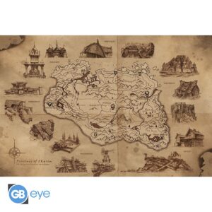 SKYRIM - Poster Maxi 91.5x61 - "Illustrated Map"