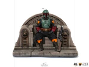 Star Wars The Mandalorian Deluxe Art Scale Statua 1/10 Boba Fett On Throne 18 Cm Iron Studios