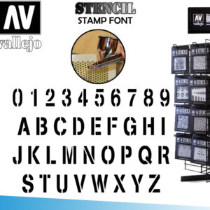 STENCIL STLET002 STAMP FONT ACCESSORI PER MODELLISMO VALLEJO VALLEJO