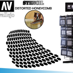 STENCIL STSF003 DISTORTED HONEYCOMB ACCESSORI PER MODELLISMO VALLEJO VALLEJO
