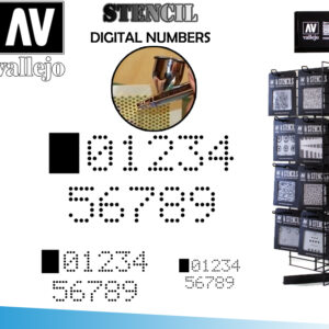 STENCIL STSF004 DIGITAL NUMBERS ACCESSORI PER MODELLISMO VALLEJO VALLEJO