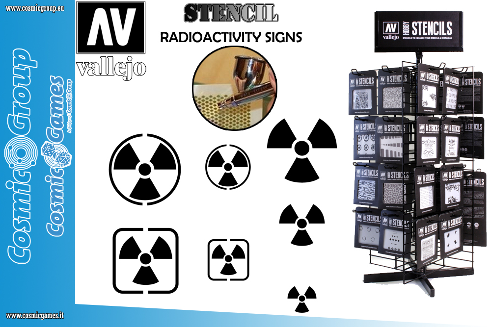 STENCIL STSF005 RADIOACTIVITY SIGNS ACCESSORI PER MODELLISMO VALLEJO VALLEJO