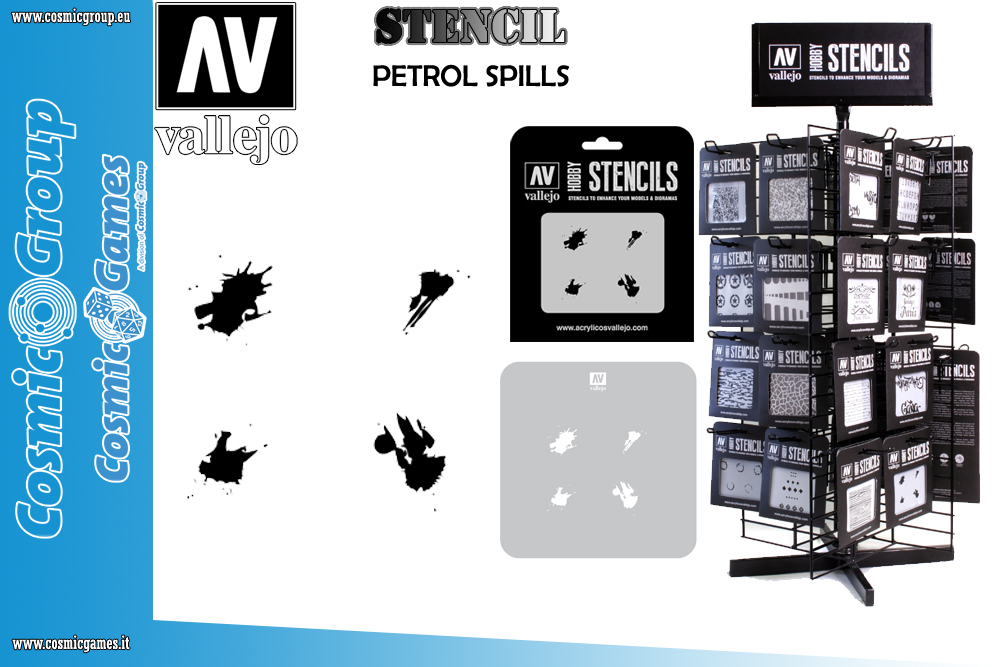 STENCIL STTX004 PETROL SPILLS ACCESSORI PER MODELLISMO VALLEJO VALLEJO