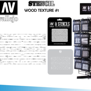 STENCIL STTX006 WOOD TEXTURE 1 ACCESSORI PER MODELLISMO VALLEJO VALLEJO