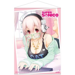 SUPER SONICO ON HER LAPTOP WALL SCROLL Wall Scroll Popbuddies