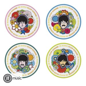 The Beatles - Set Di 4 Piatti - Yellow Sub Flowers