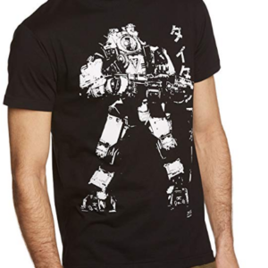TITANFALL - MAGLIETTA NERA UOMO A MANICHE CORTE TAGLIA L
